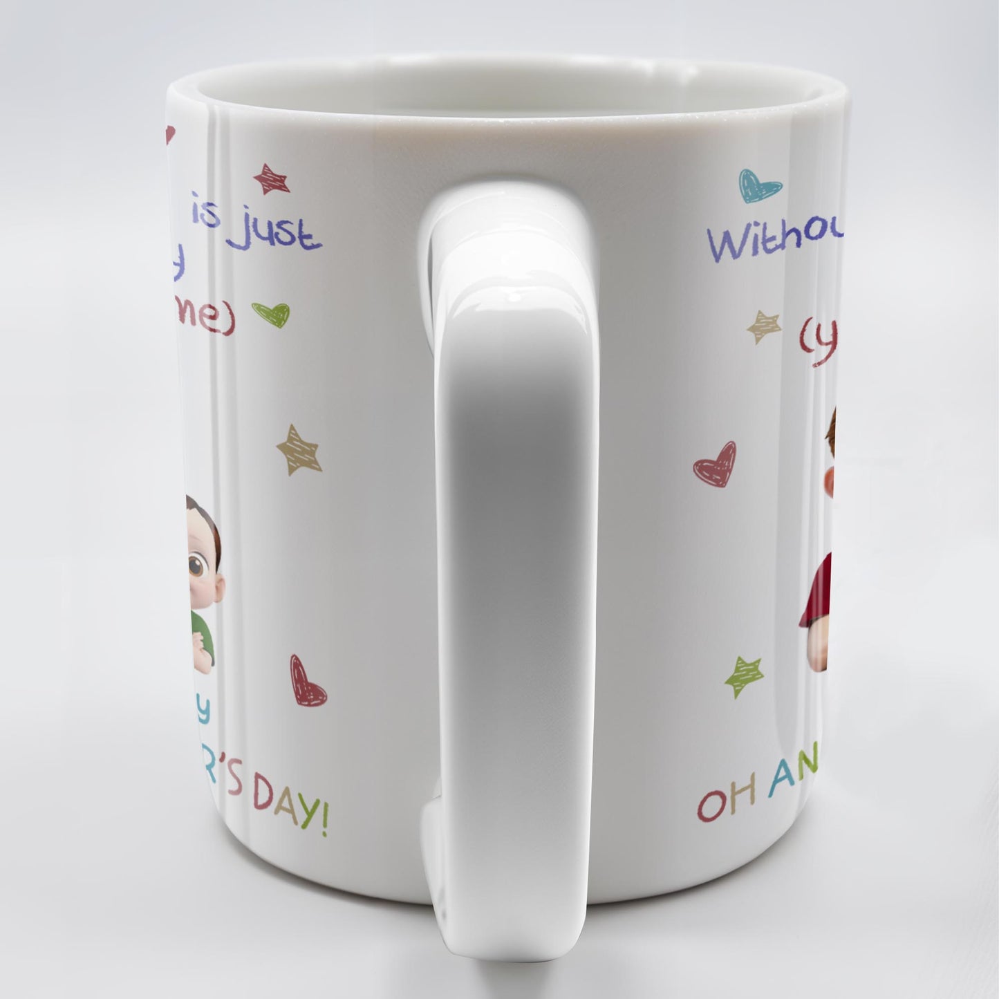 DADDY Without Me Today Is Just Another Day, Cartoon Father And Baby