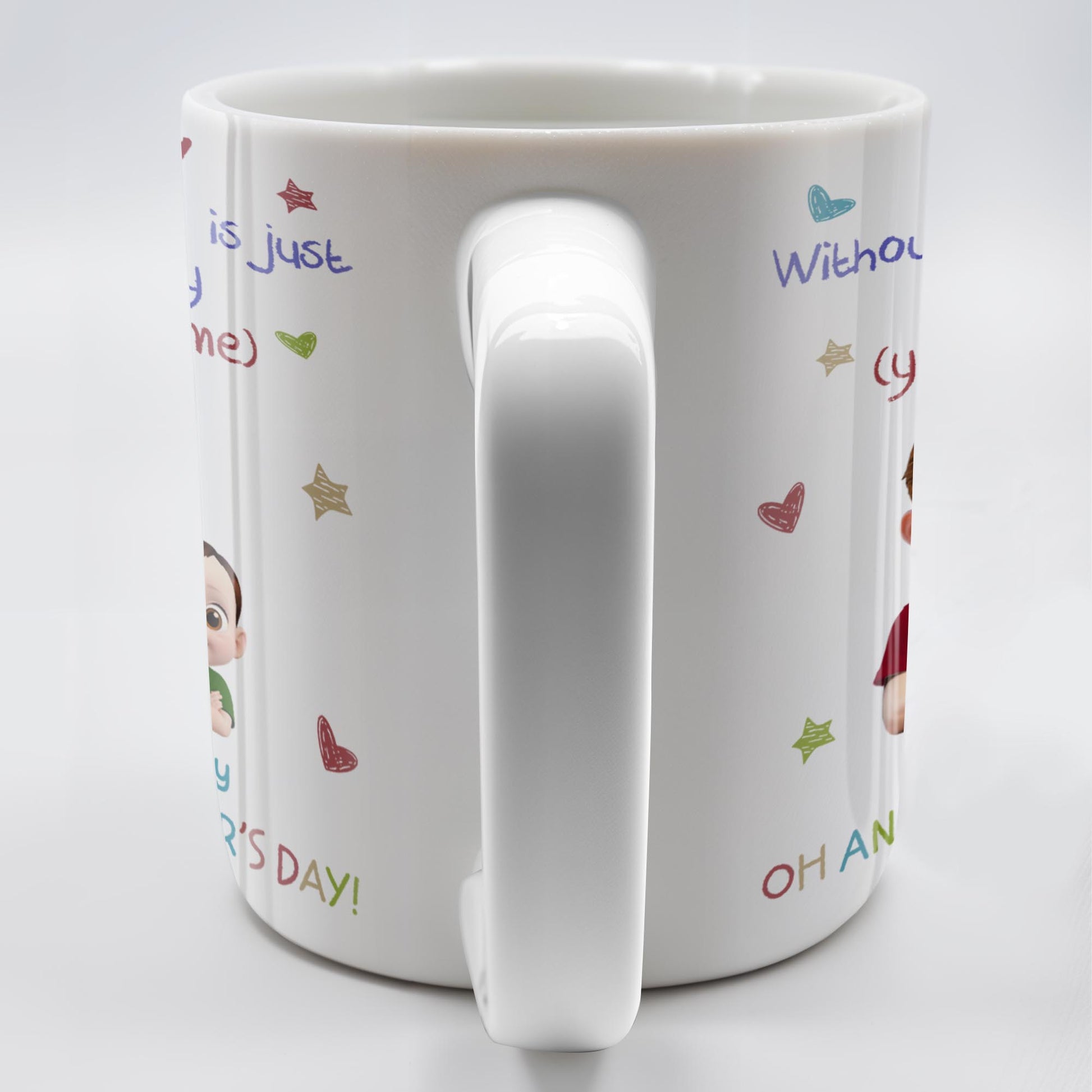 DADDY Without Me Today Is Just Another Day, Cartoon Father And Baby