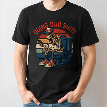 Doing Dad Shit, Skeleton On Toilet With Smartphone