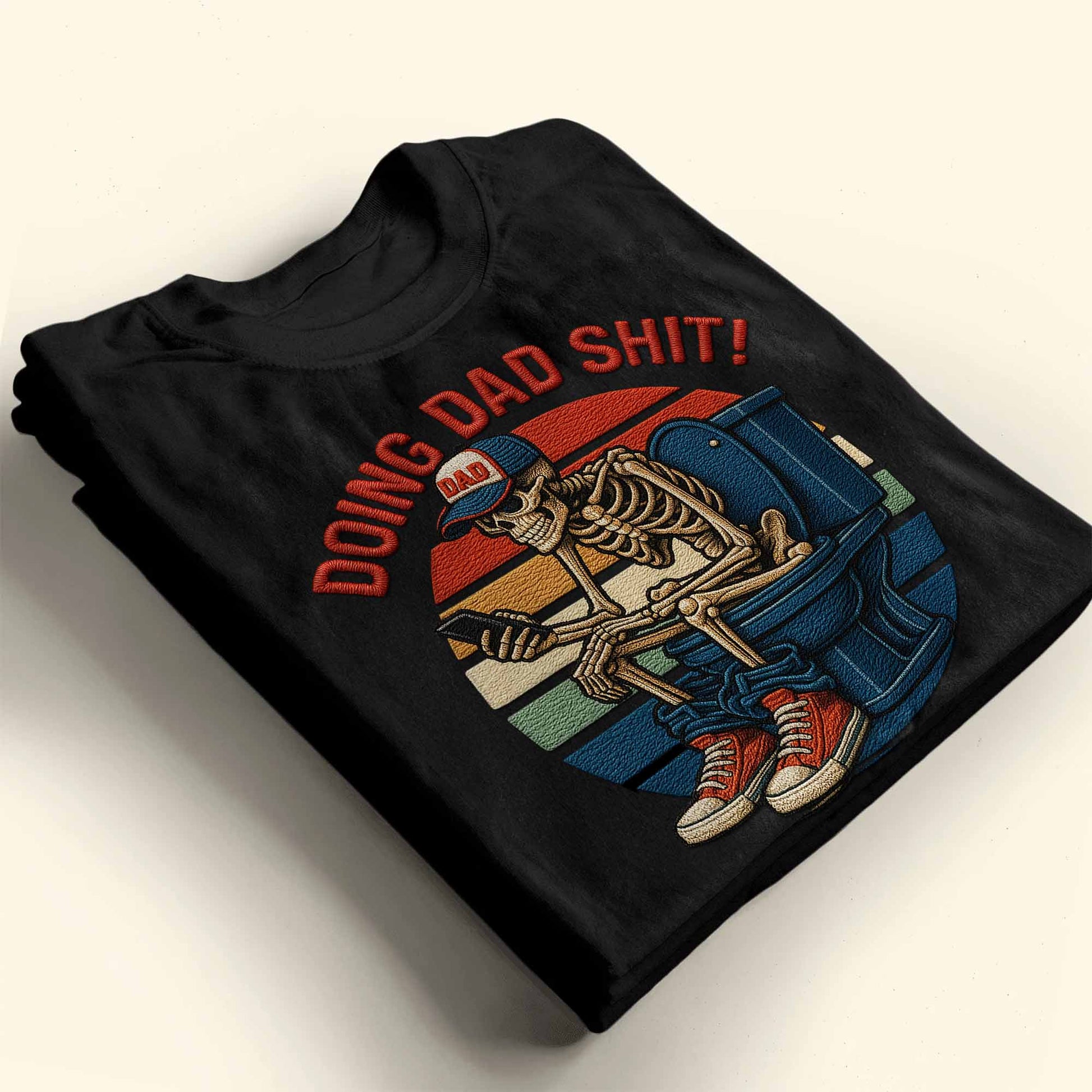 Doing Dad Shit, Skeleton On Toilet With Smartphone