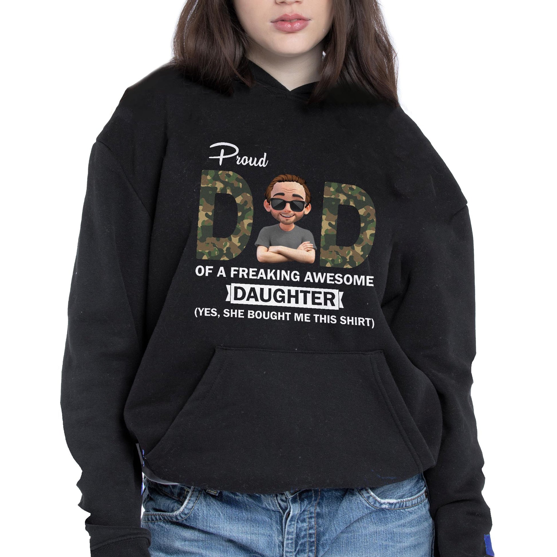Proud Dad Of A Freaking Awesome Daughter, Camouflage and Cartoon Character
