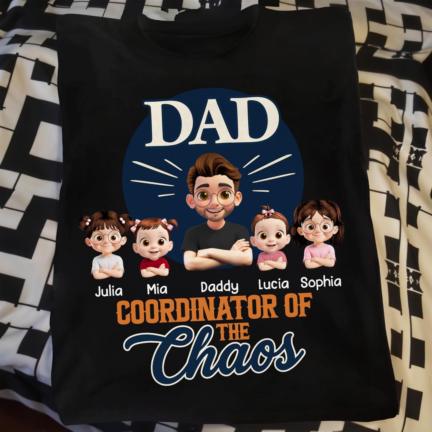 Dad Coordinator Of The Chaos, Featuring Cartoon Kids