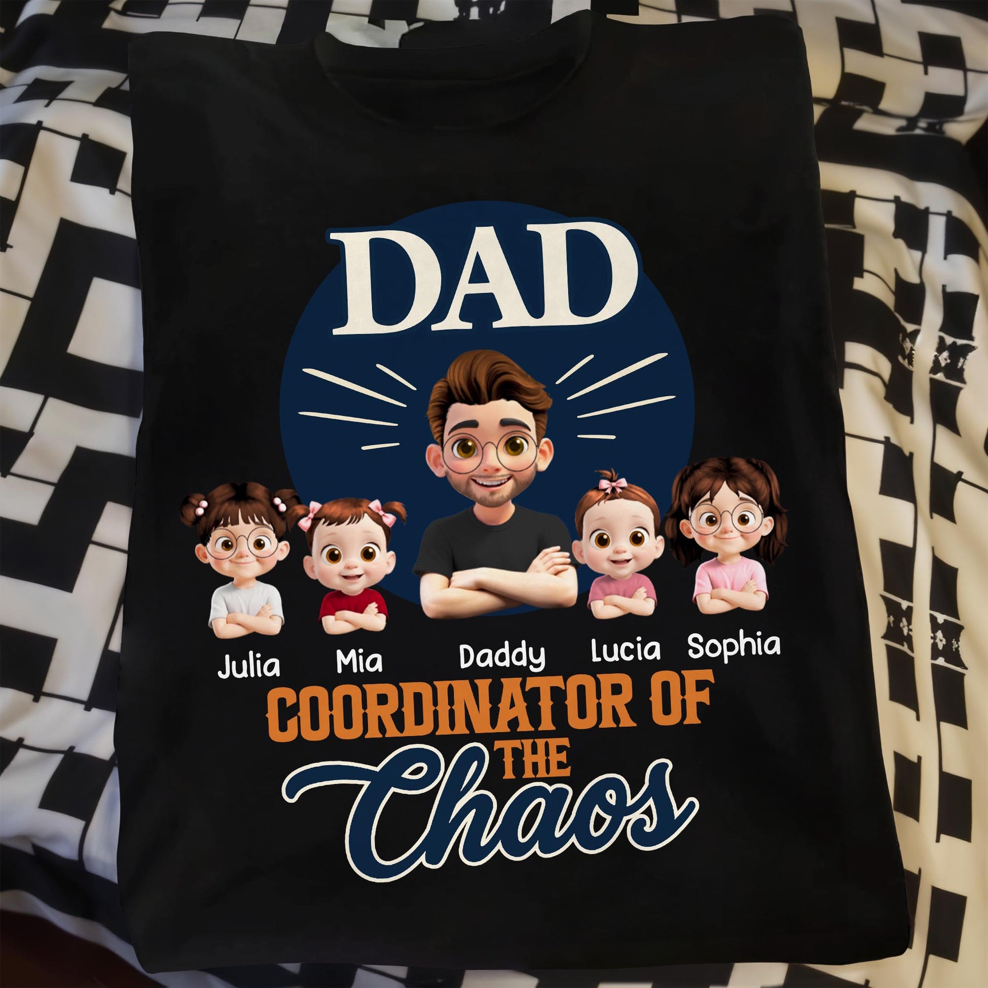 Dad Coordinator Of The Chaos, Featuring Cartoon Kids