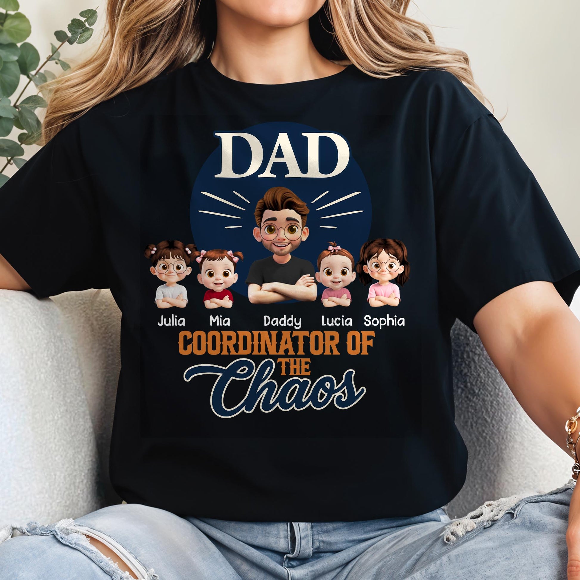 Dad Coordinator Of The Chaos, Featuring Cartoon Kids