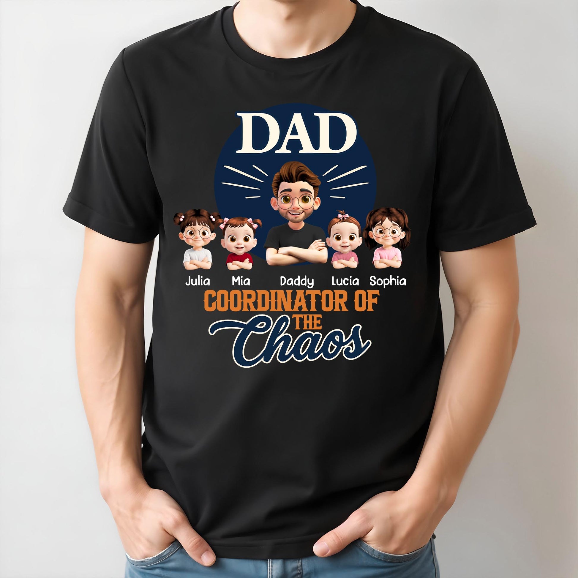 Dad Coordinator Of The Chaos, Featuring Cartoon Kids