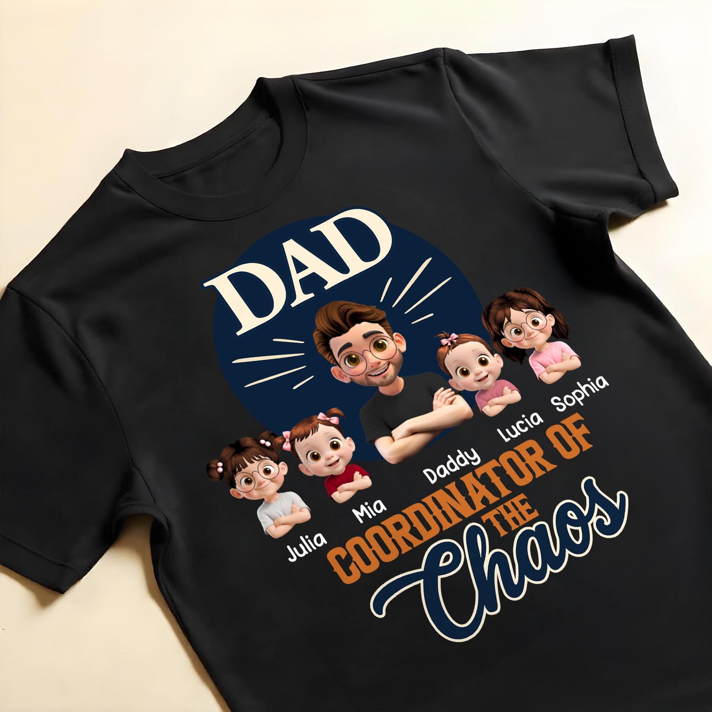 Dad Coordinator Of The Chaos, Featuring Cartoon Kids