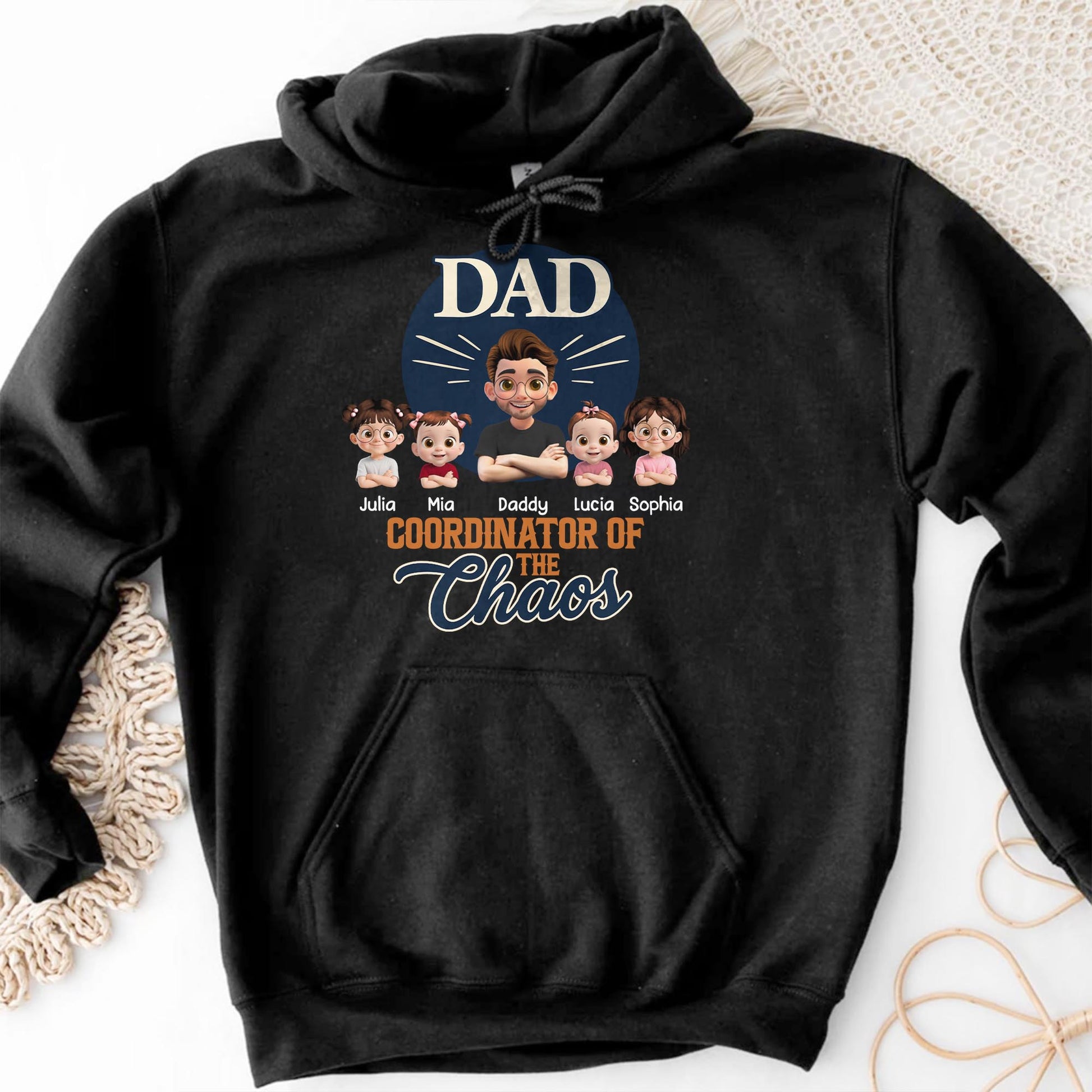 Dad Coordinator Of The Chaos, Featuring Cartoon Kids
