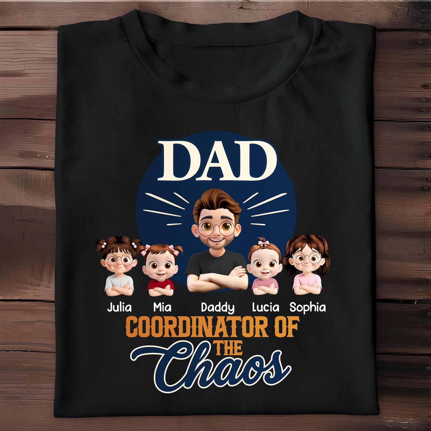 Dad Coordinator Of The Chaos, Featuring Cartoon Kids