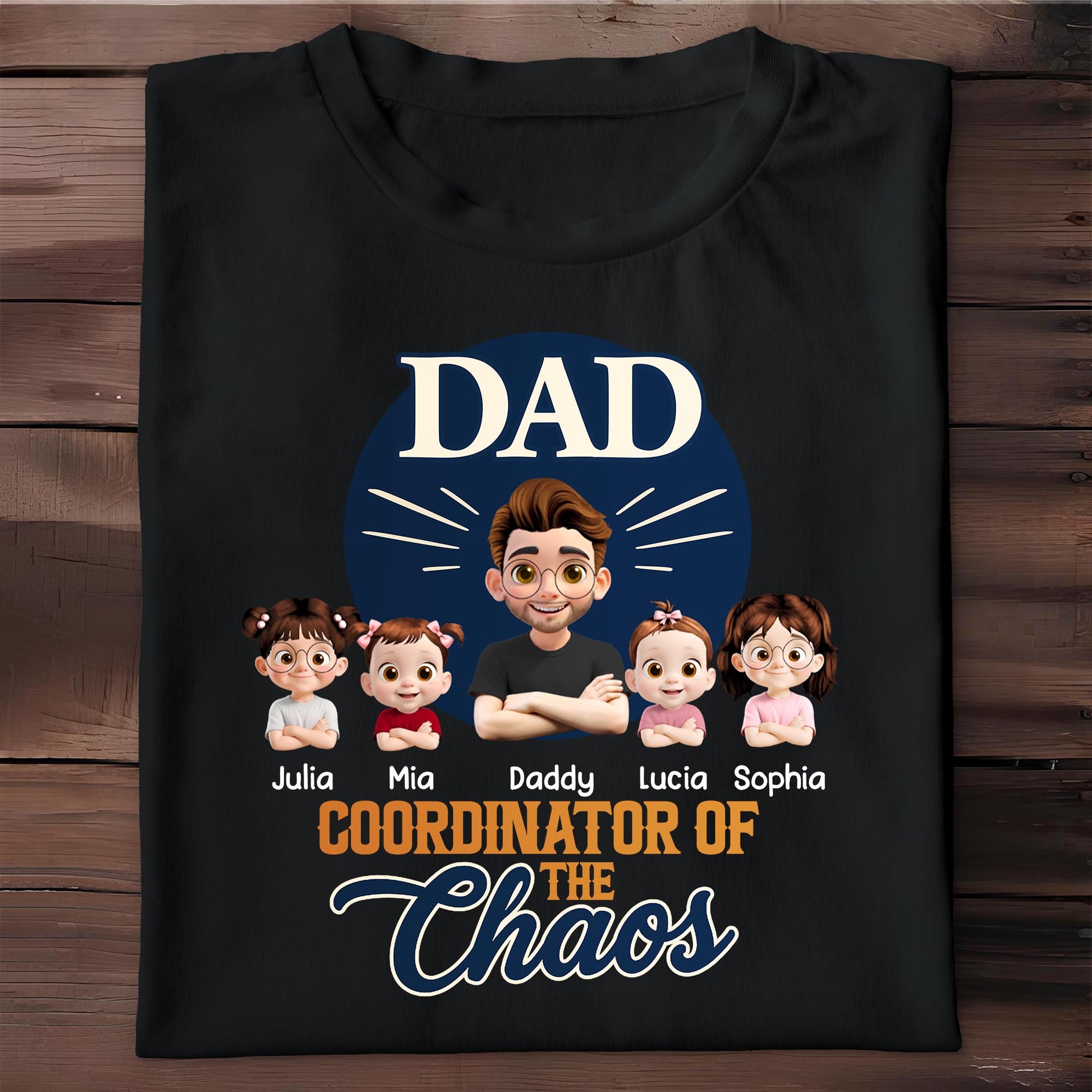Dad Coordinator Of The Chaos, Featuring Cartoon Kids
