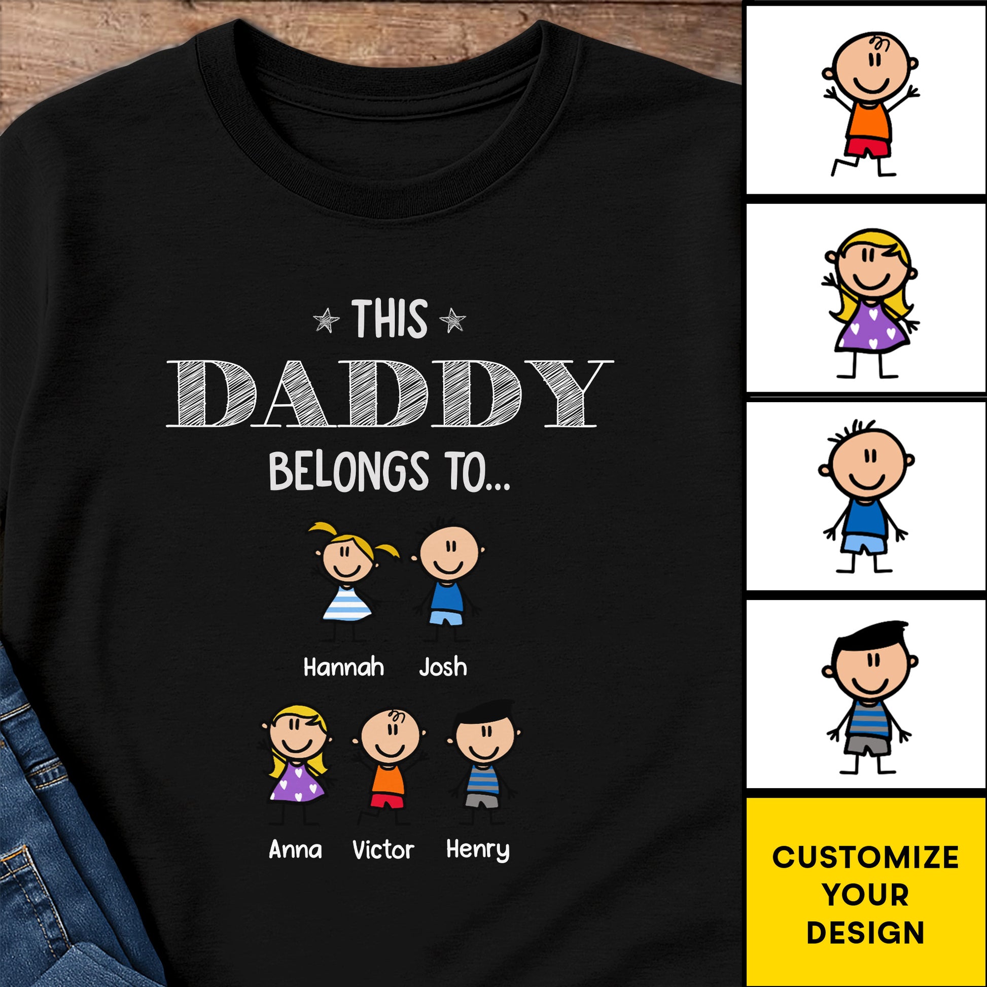 This Daddy Belongs To Custom Cartoon Figures
