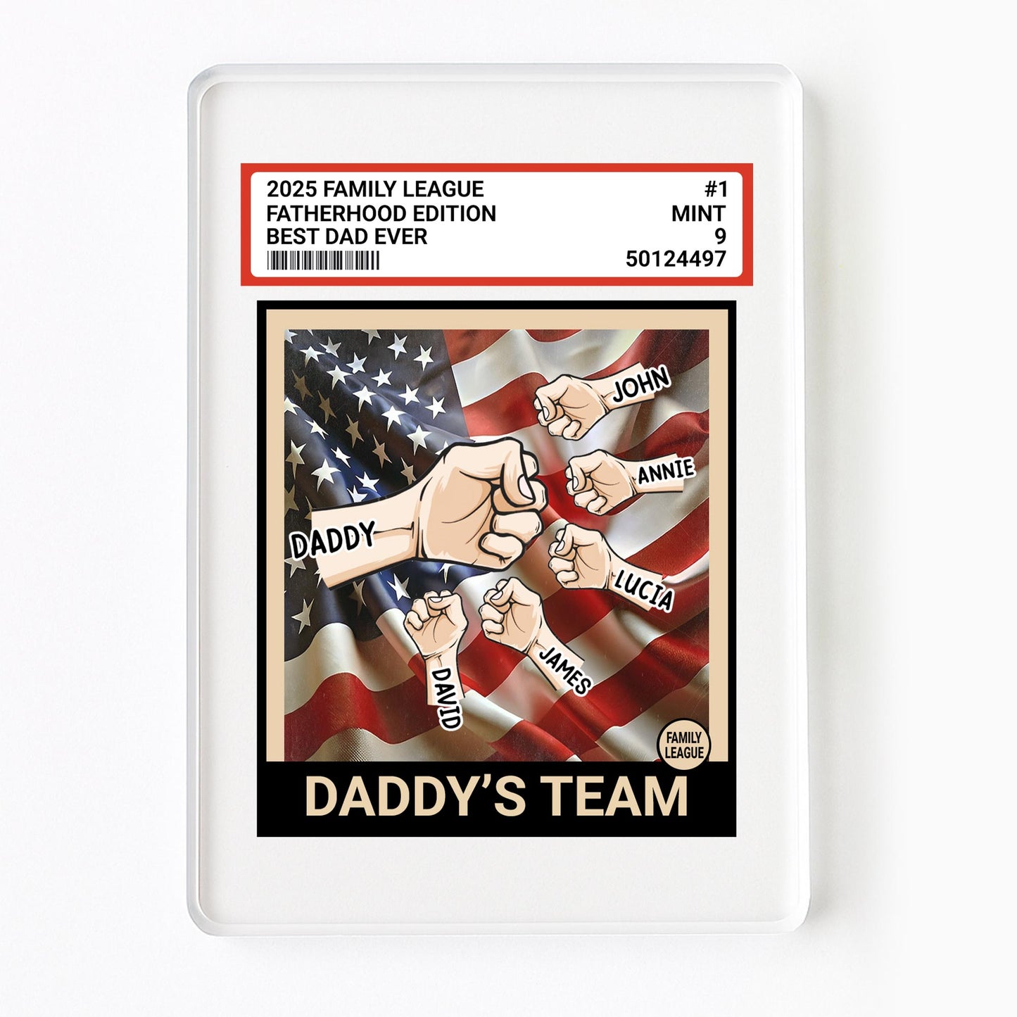 2025 Family League Fatherhood Edition Best Dad Ever, American Flag And Fist Bump