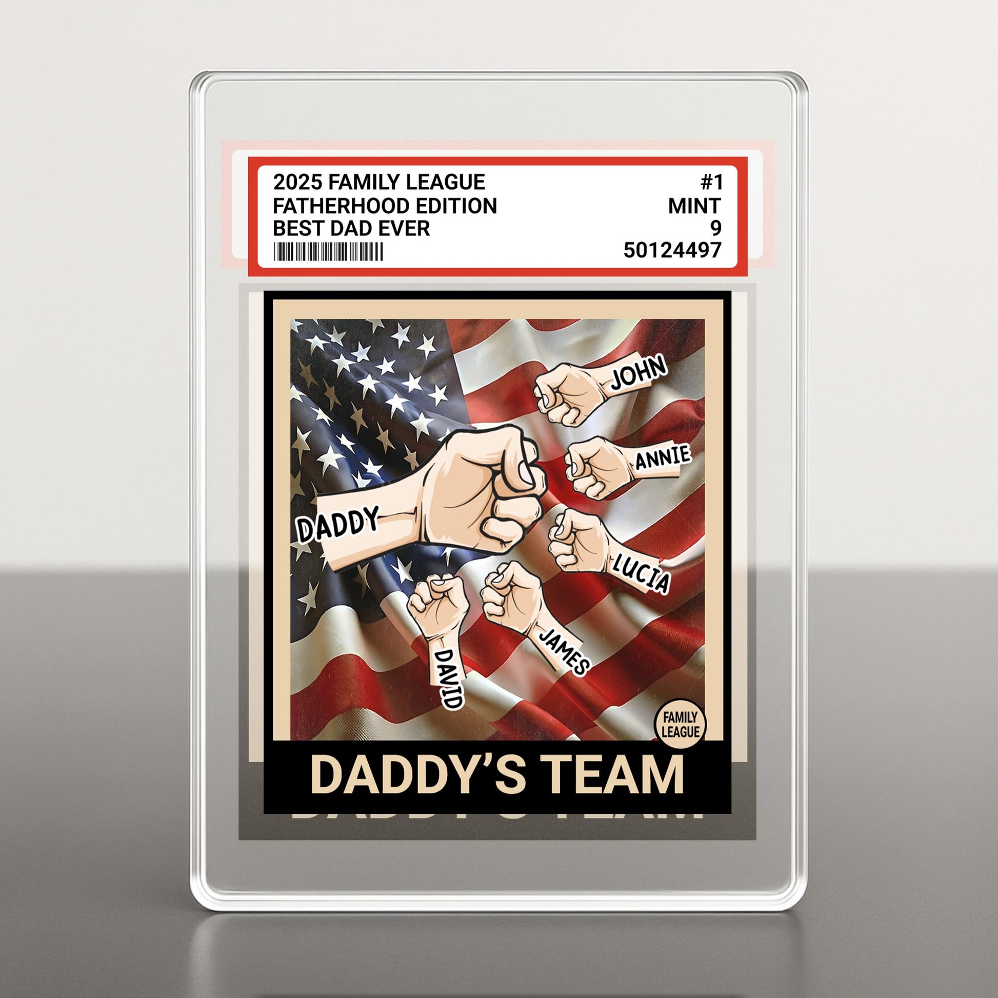 2025 Family League Fatherhood Edition Best Dad Ever, American Flag And Fist Bump