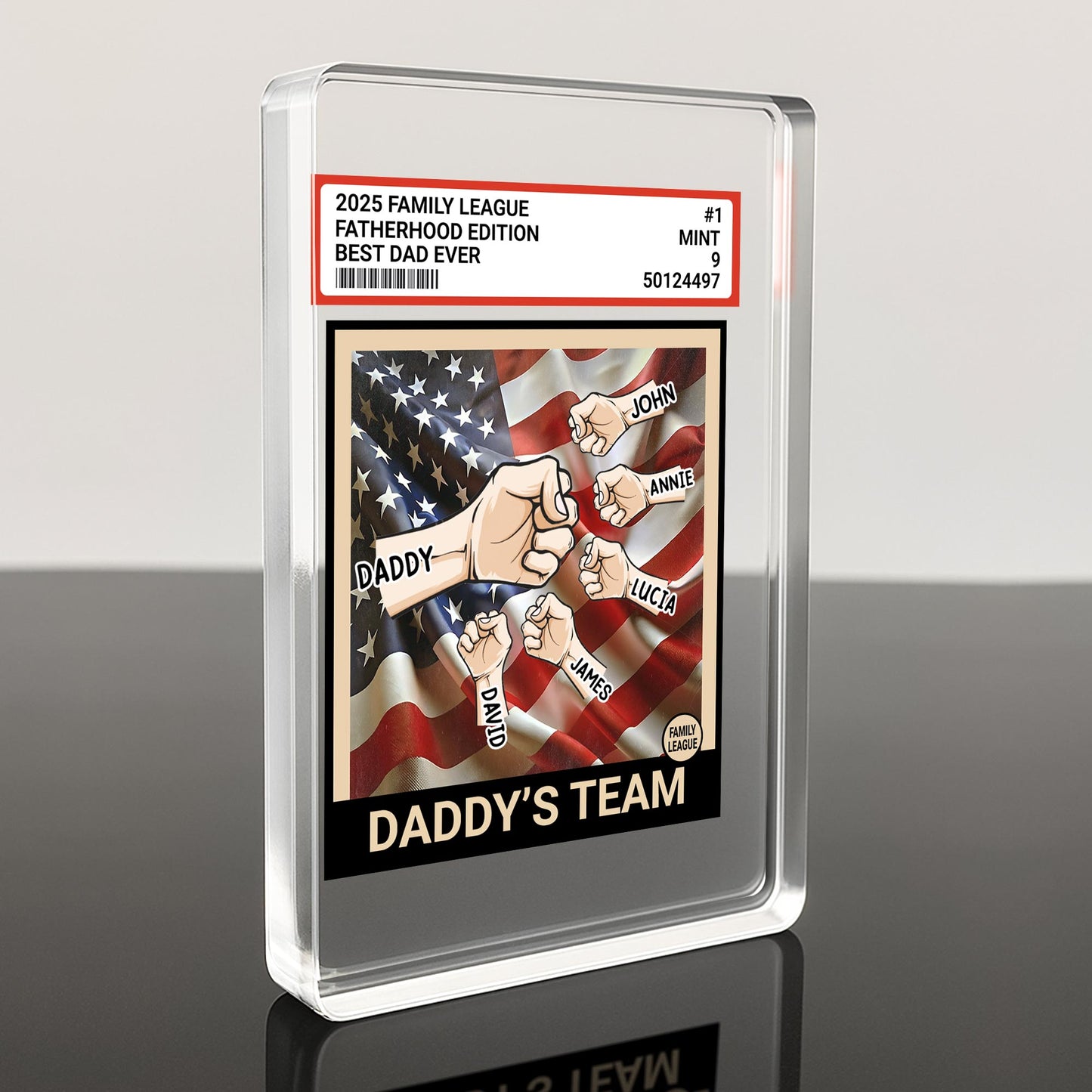 2025 Family League Fatherhood Edition Best Dad Ever, American Flag And Fist Bump