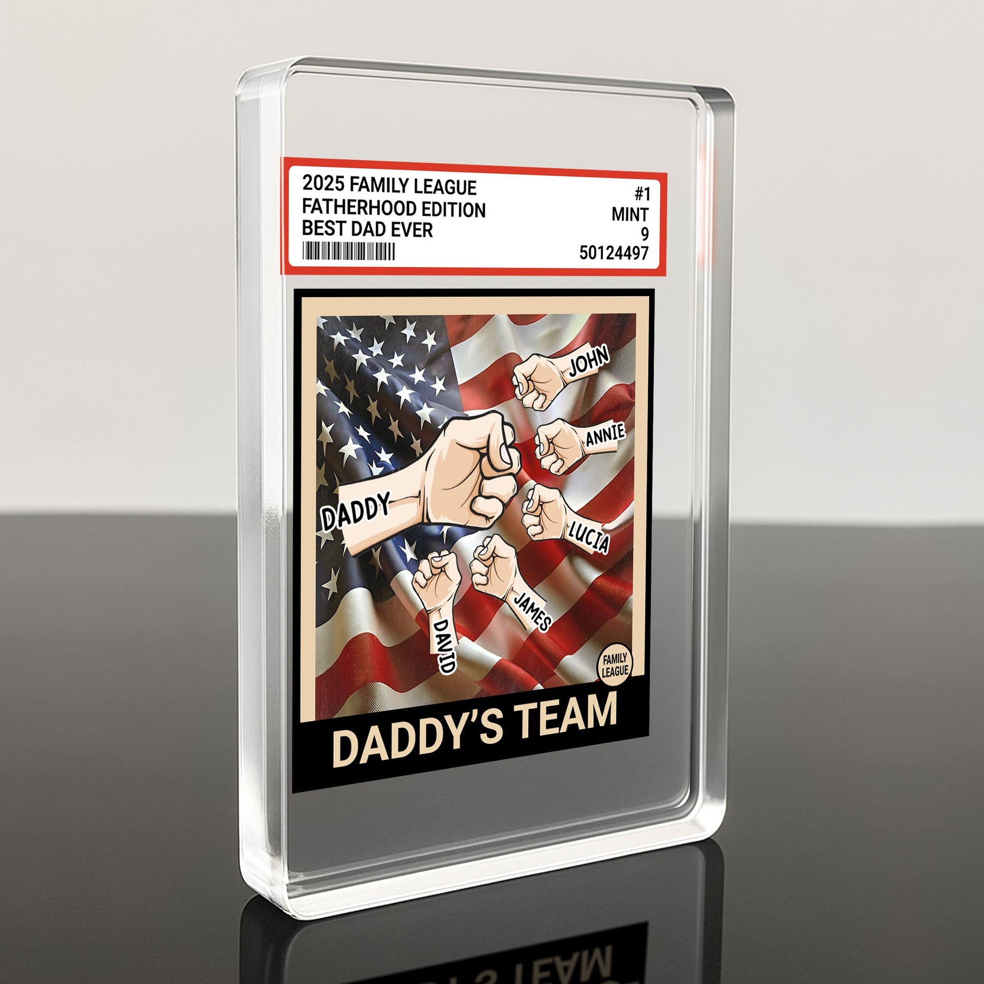 2025 Family League Fatherhood Edition Best Dad Ever, American Flag And Fist Bump