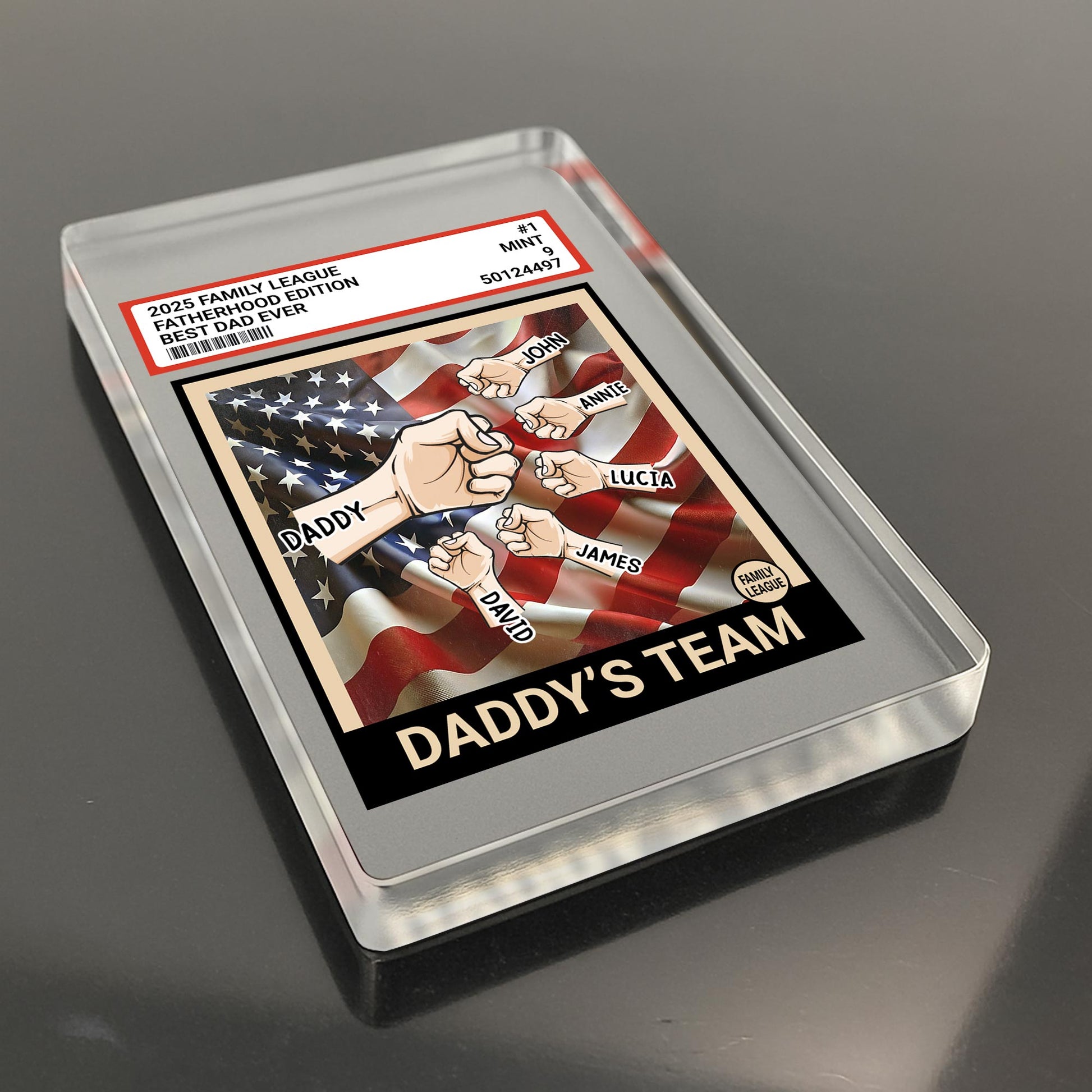 2025 Family League Fatherhood Edition Best Dad Ever, American Flag And Fist Bump