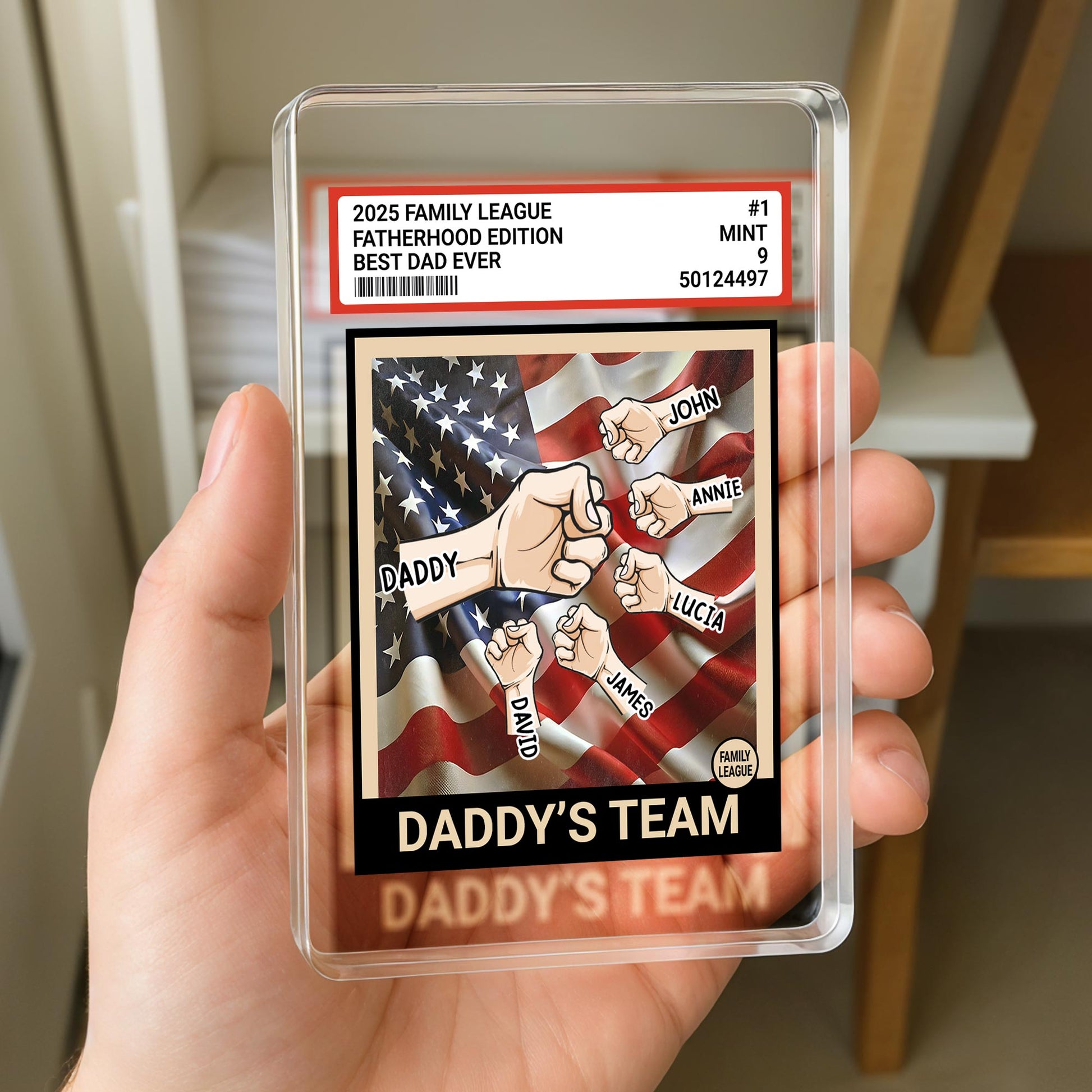 2025 Family League Fatherhood Edition Best Dad Ever, American Flag And Fist Bump