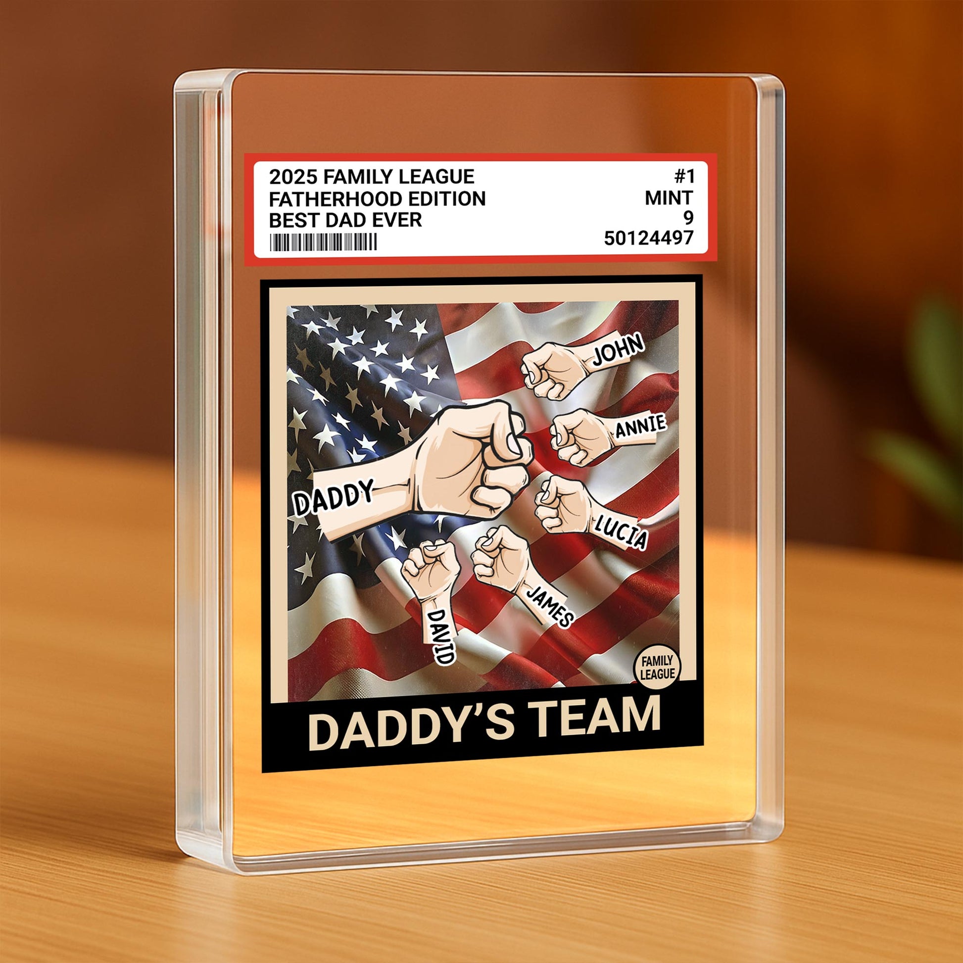 2025 Family League Fatherhood Edition Best Dad Ever, American Flag And Fist Bump