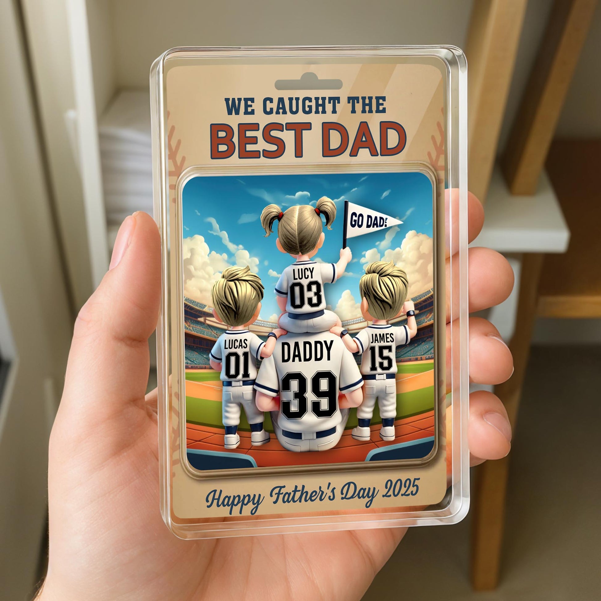We Caught The Best Dad, Baseball Stadium And Cartoon Family