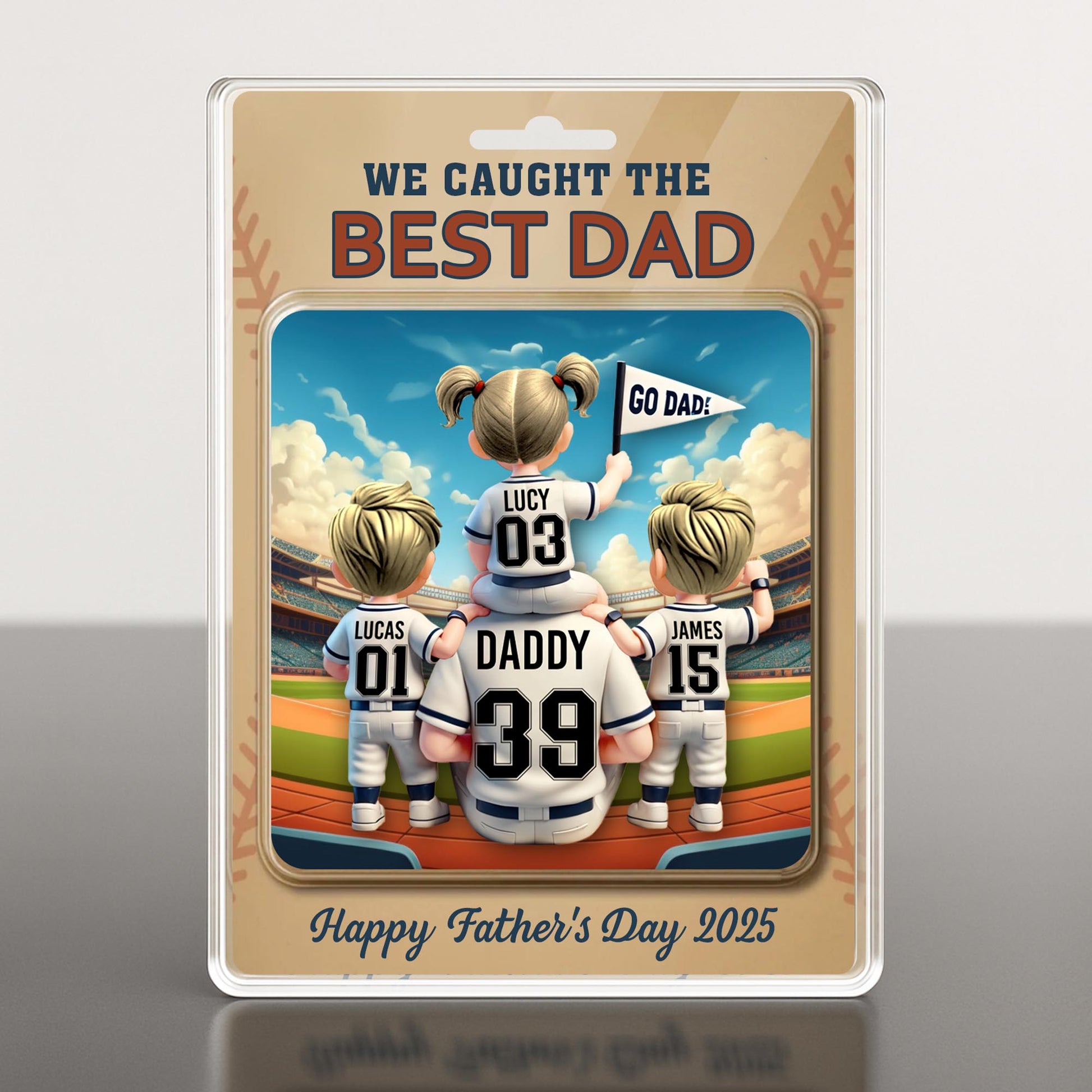 We Caught The Best Dad, Baseball Stadium And Cartoon Family