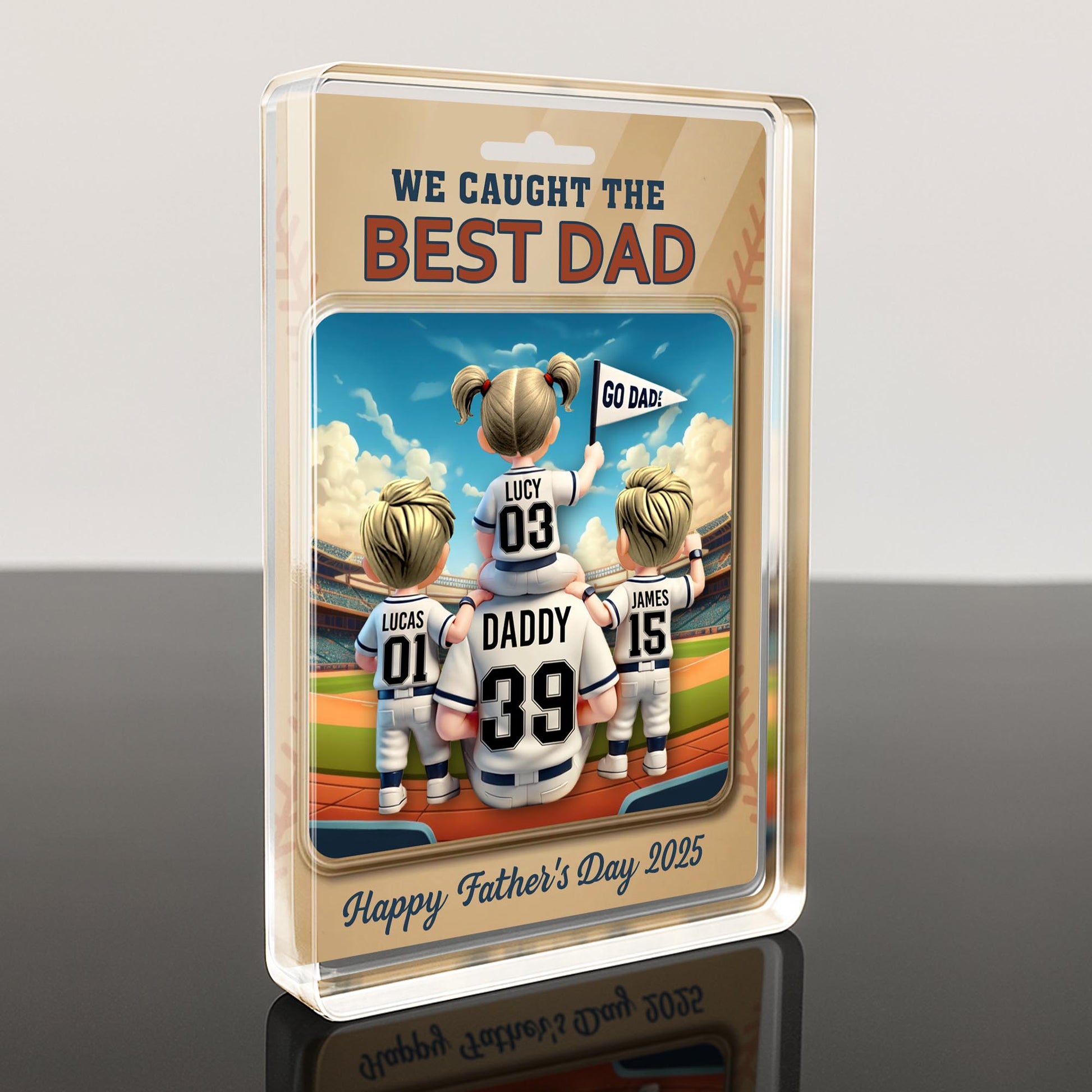 We Caught The Best Dad, Baseball Stadium And Cartoon Family