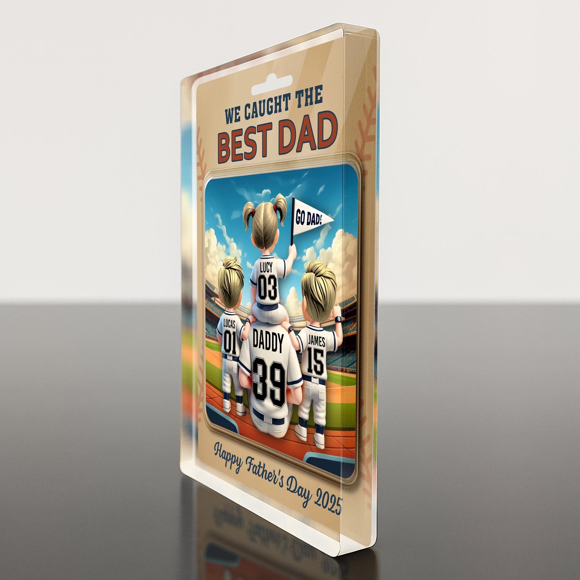 We Caught The Best Dad, Baseball Stadium And Cartoon Family