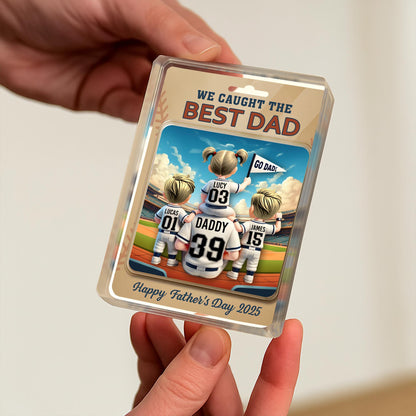 We Caught The Best Dad, Baseball Stadium And Cartoon Family