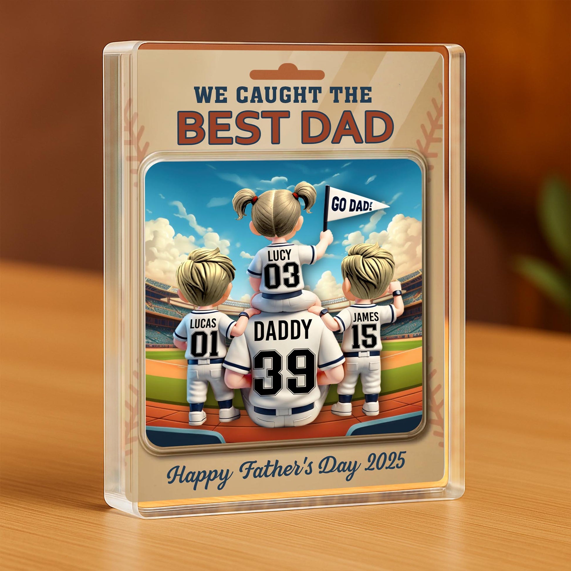 We Caught The Best Dad, Baseball Stadium And Cartoon Family