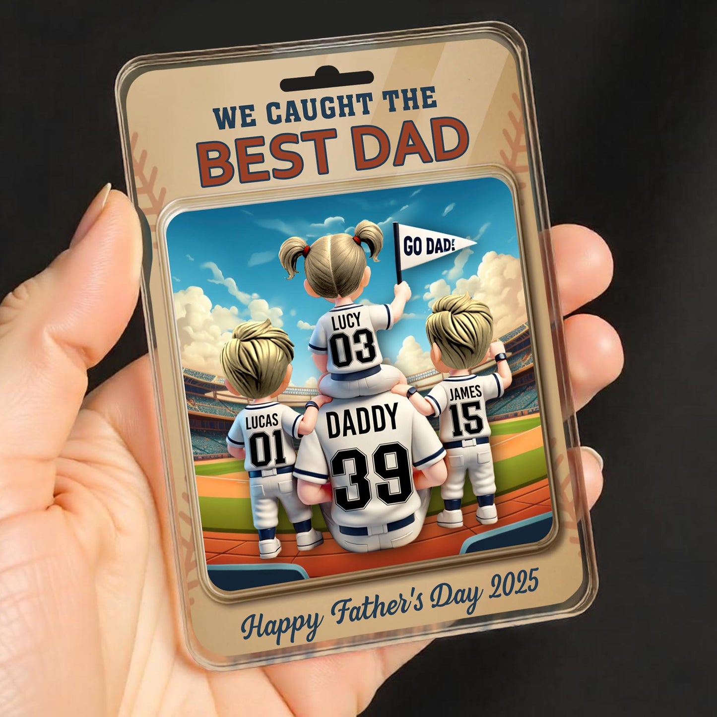 We Caught The Best Dad, Baseball Stadium And Cartoon Family