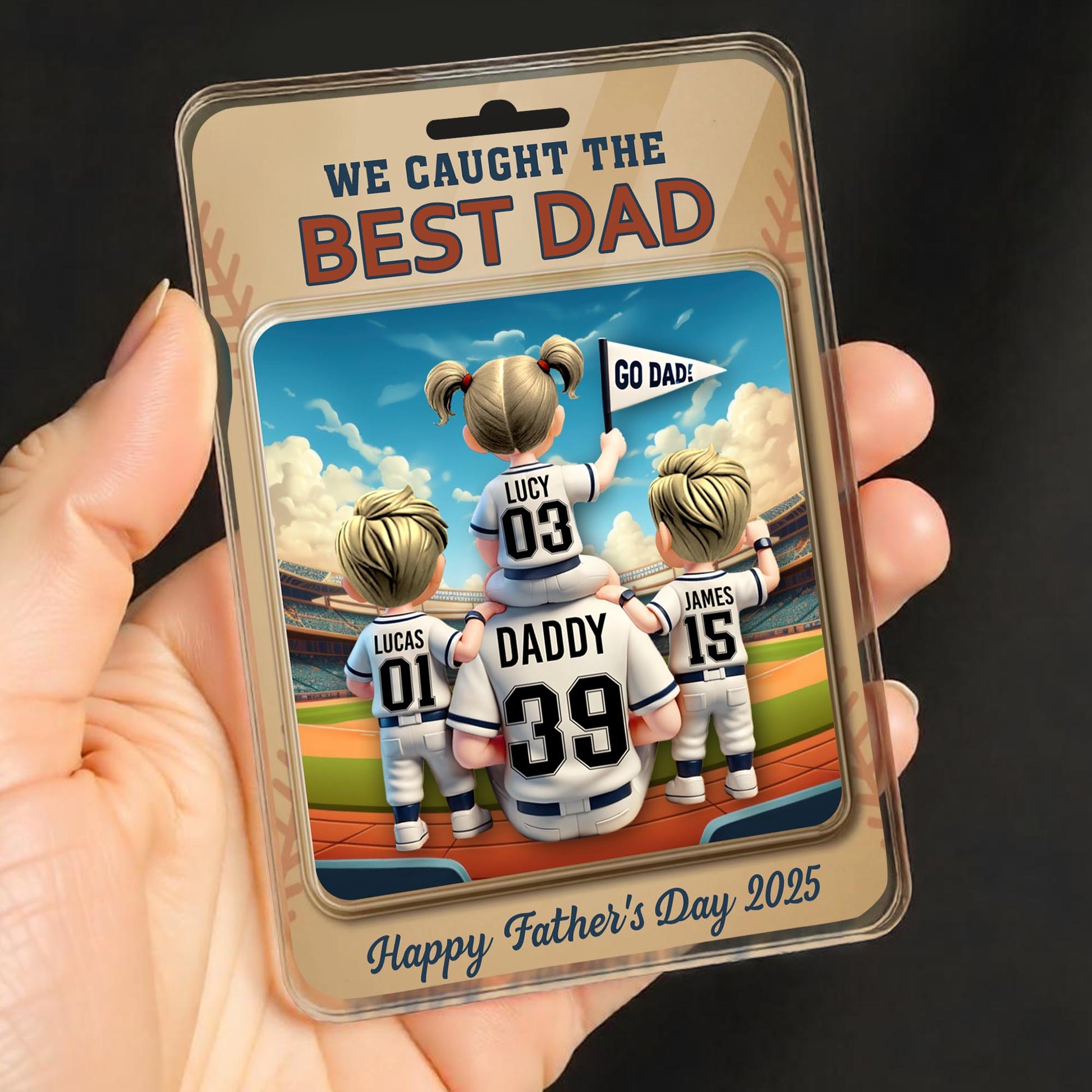 We Caught The Best Dad, Baseball Stadium And Cartoon Family