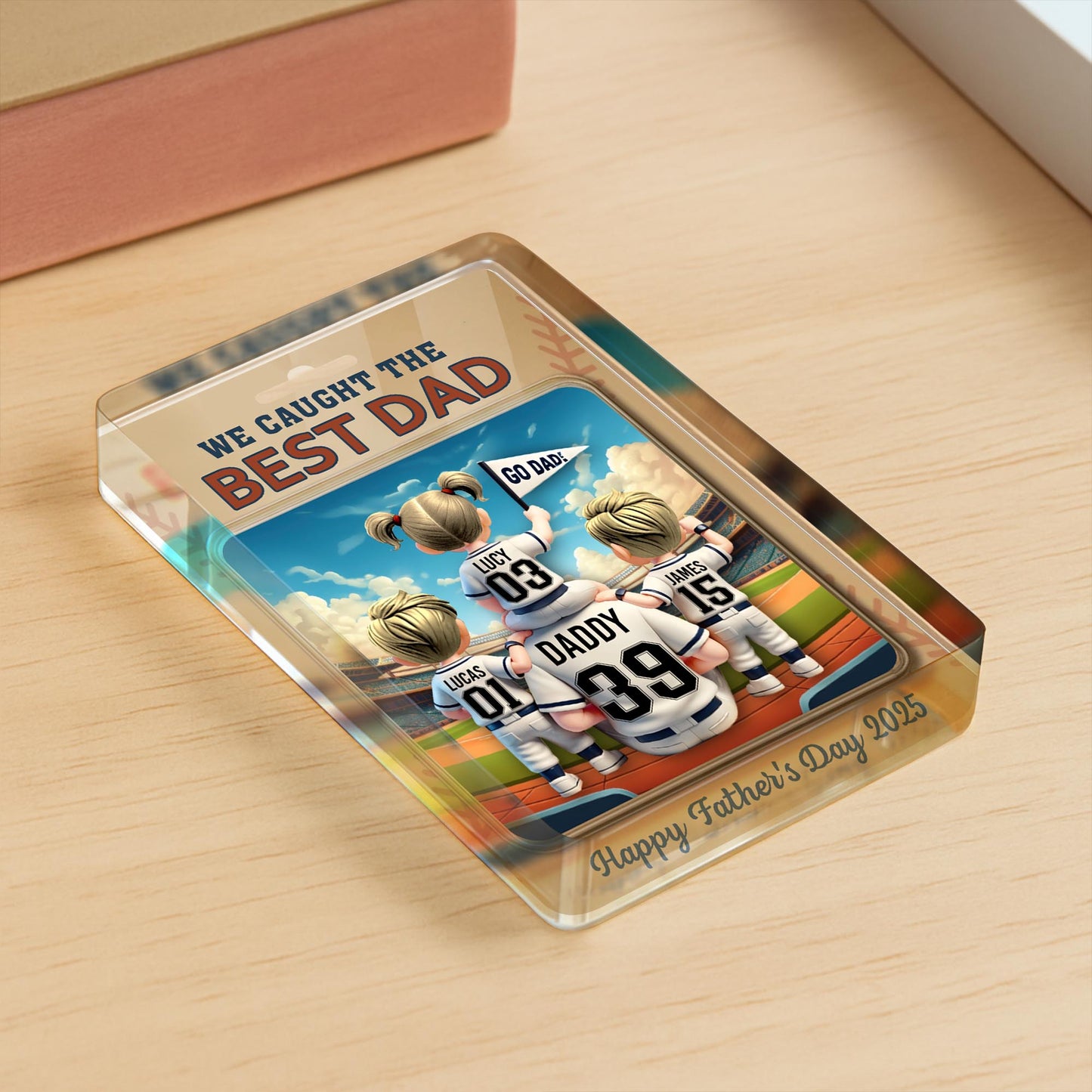 We Caught The Best Dad, Baseball Stadium And Cartoon Family