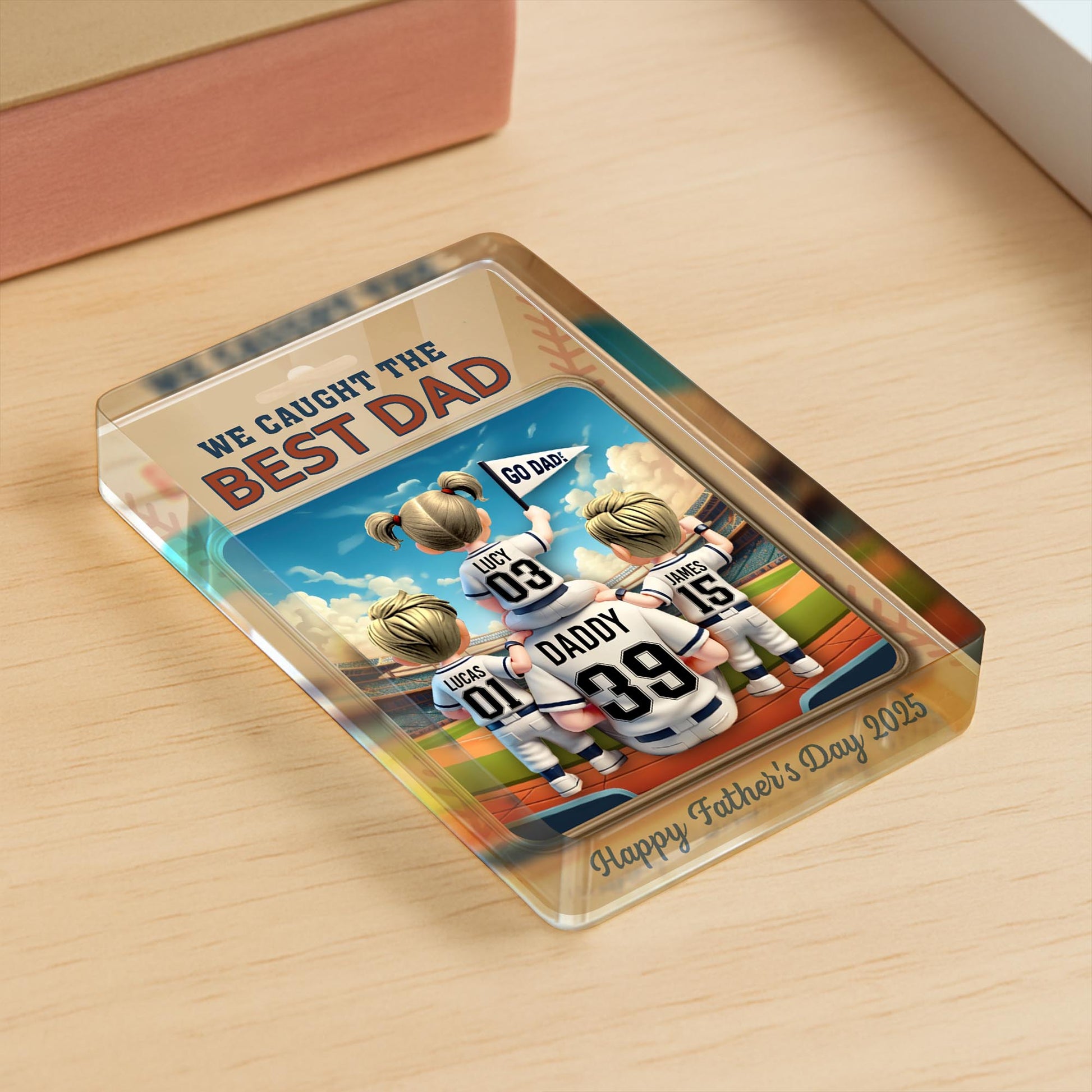 We Caught The Best Dad, Baseball Stadium And Cartoon Family