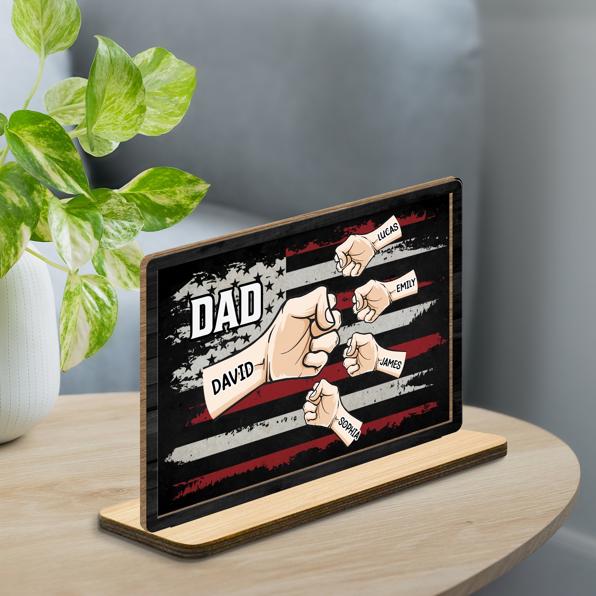 To My Dad, The Strength Of Our Family, Fists And Flag Design