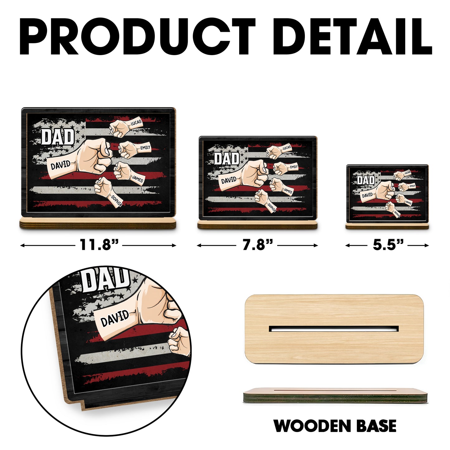 To My Dad, The Strength Of Our Family, Fists And Flag Design