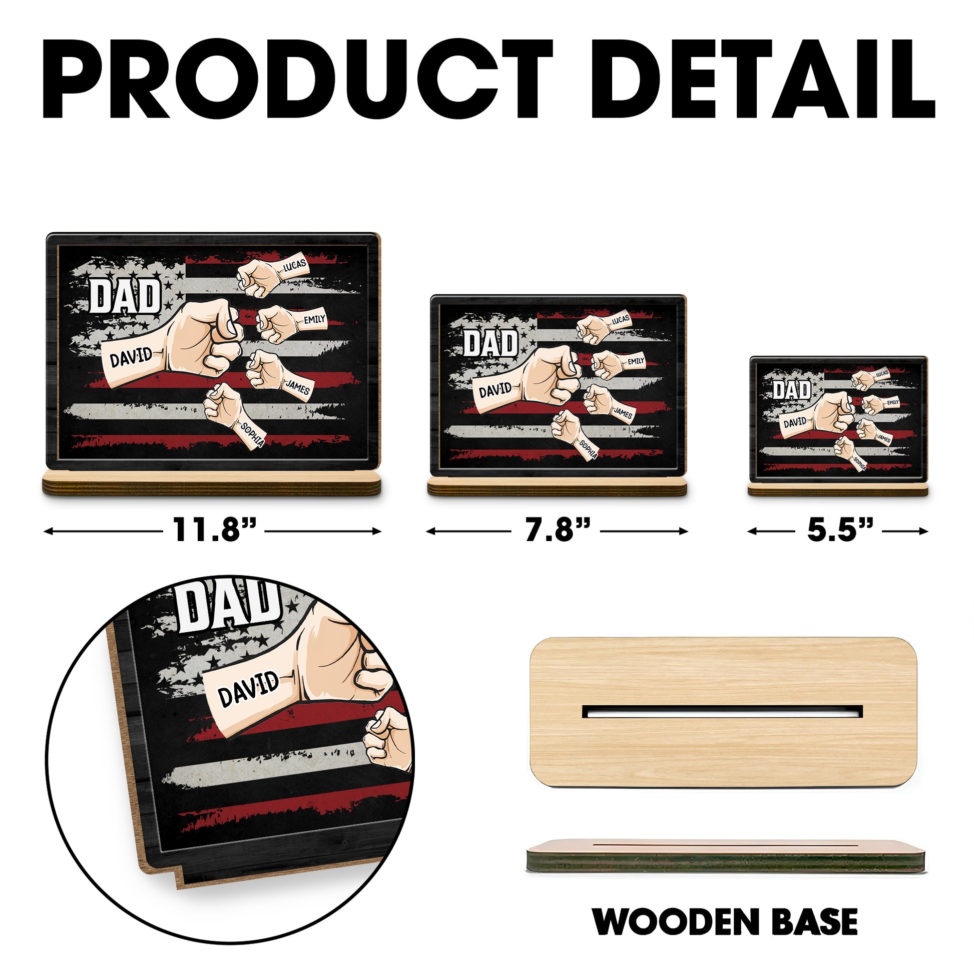 To My Dad, The Strength Of Our Family, Fists And Flag Design