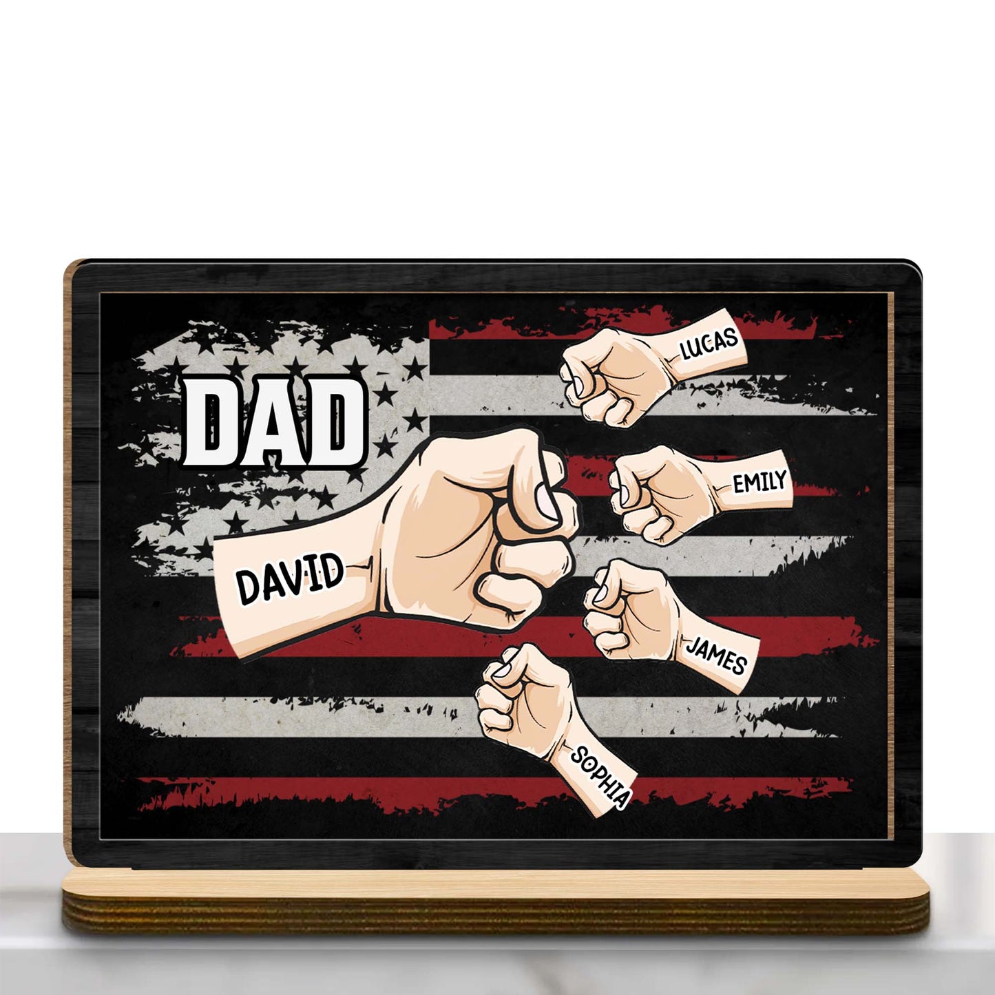 To My Dad, The Strength Of Our Family, Fists And Flag Design