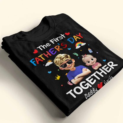 The First Father's Day Together, Cartoon Hearts And Rainbow