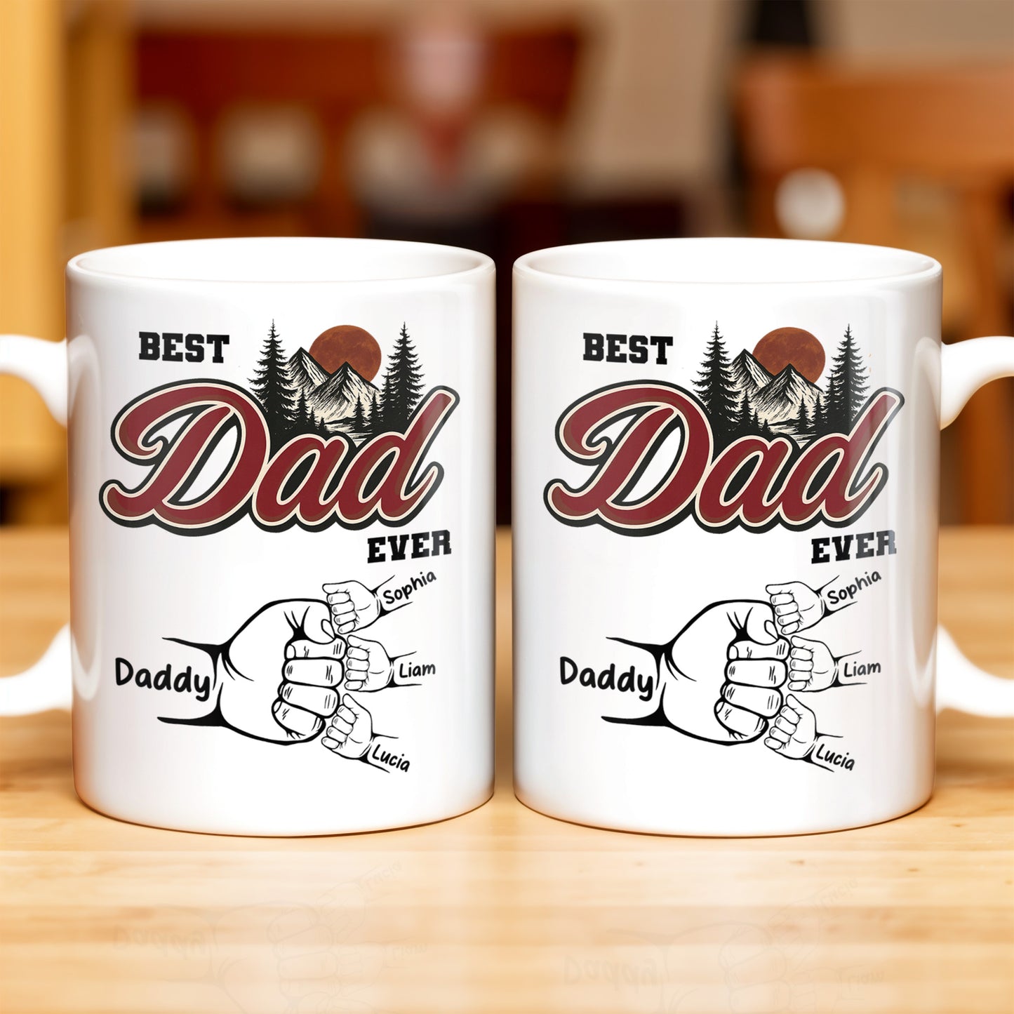 Best Dad Ever, Hand Holding, Mountains and Trees