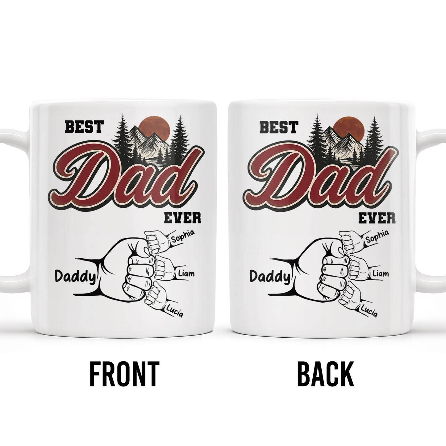 Best Dad Ever, Hand Holding, Mountains and Trees