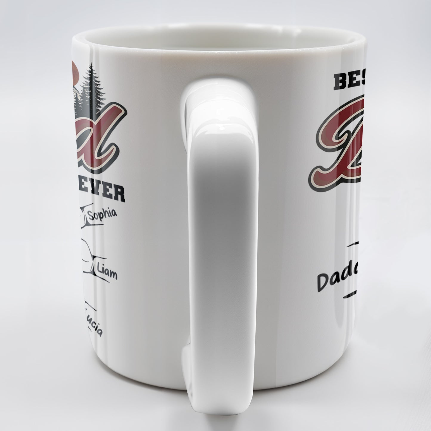 Best Dad Ever, Hand Holding, Mountains and Trees