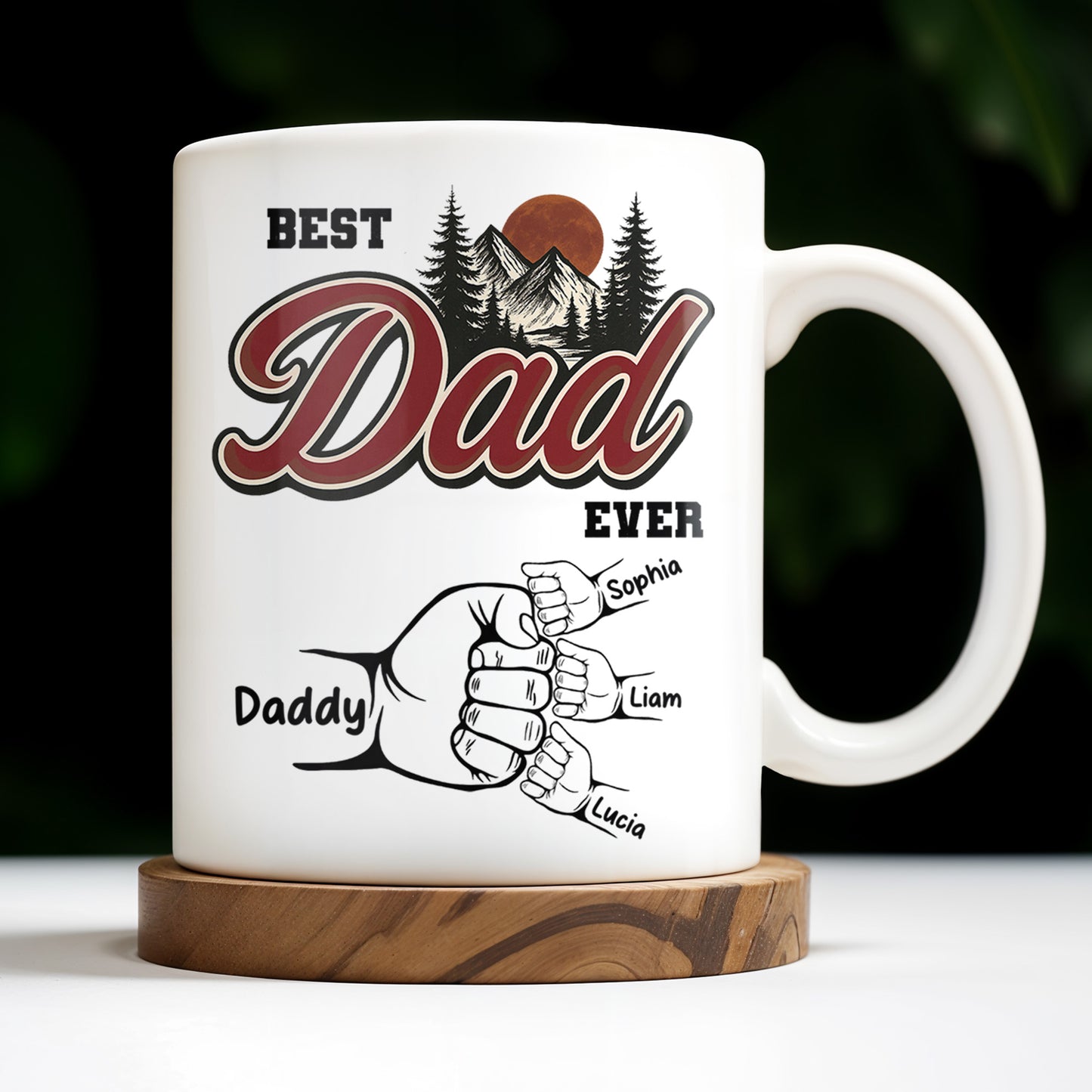 Best Dad Ever, Hand Holding, Mountains and Trees