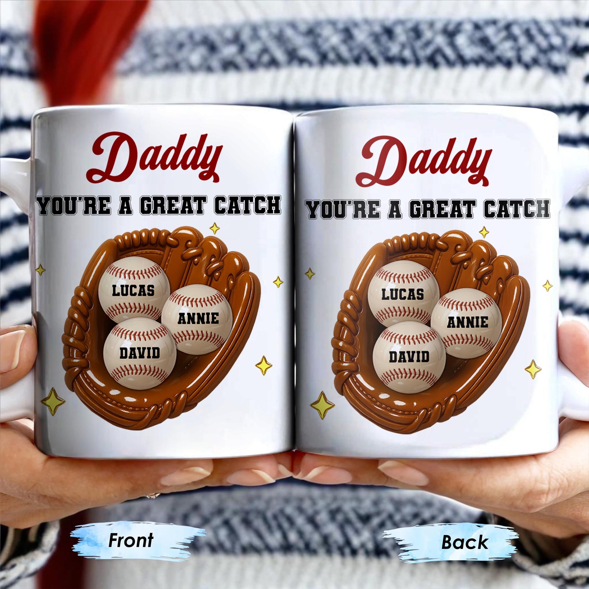 Daddy You're A Great Catch With Baseball And Glove