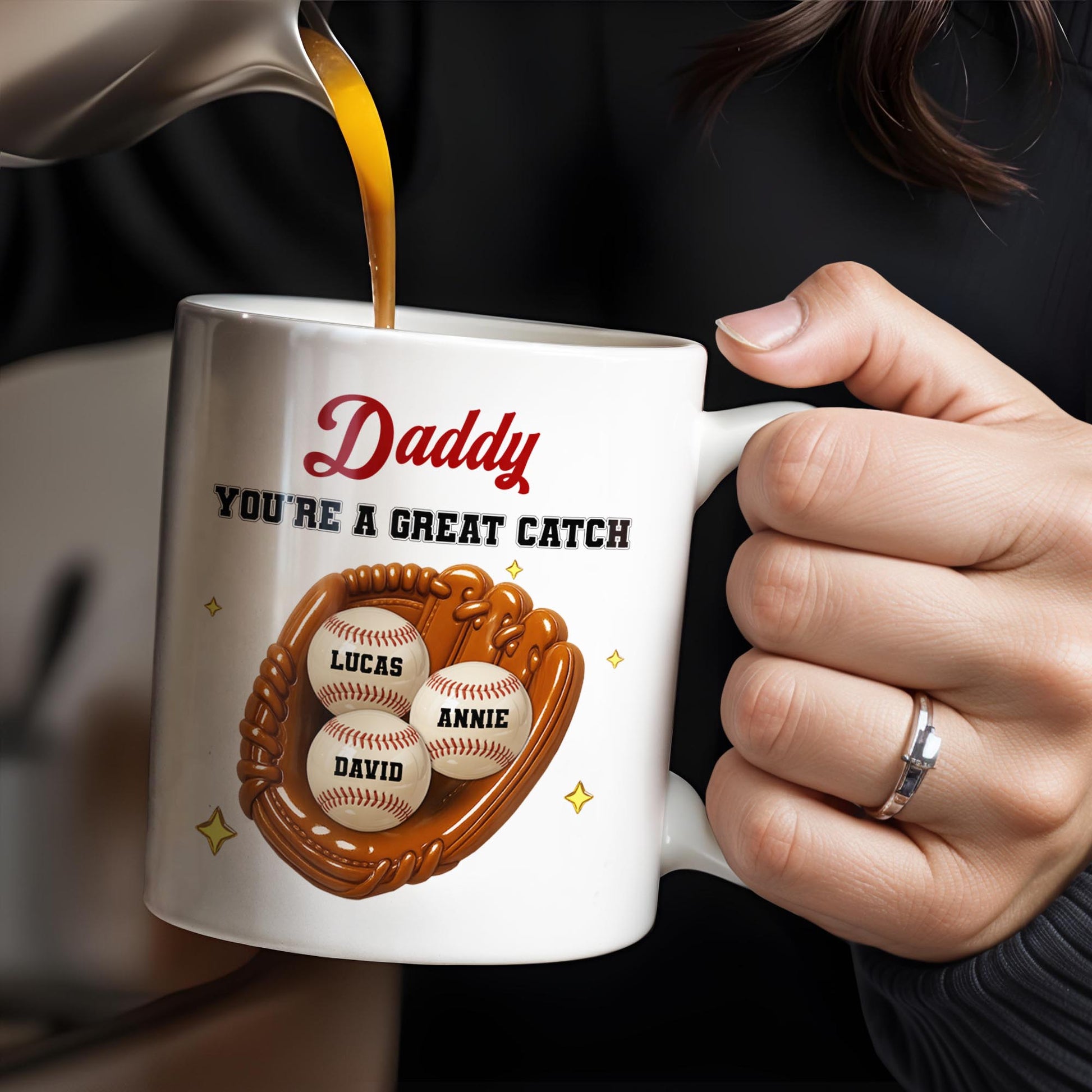 Daddy You're A Great Catch With Baseball And Glove