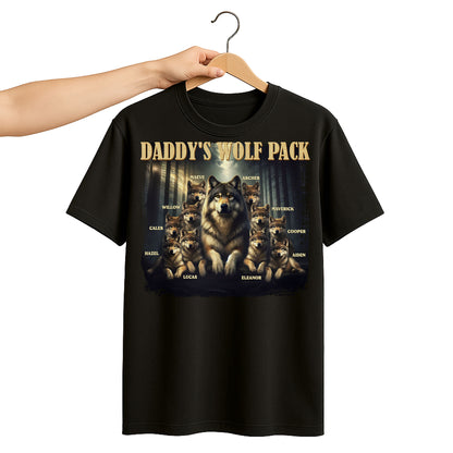 Daddy's Wolf Pack Featuring Majestic Wolves - Personalized Custom Unisex T-shirt, Hoodie - DAD208_BBAS