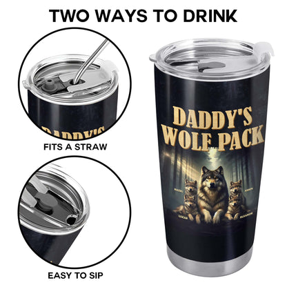 Daddy's Wolf Pack Featuring Wolves In Moonlit Forest