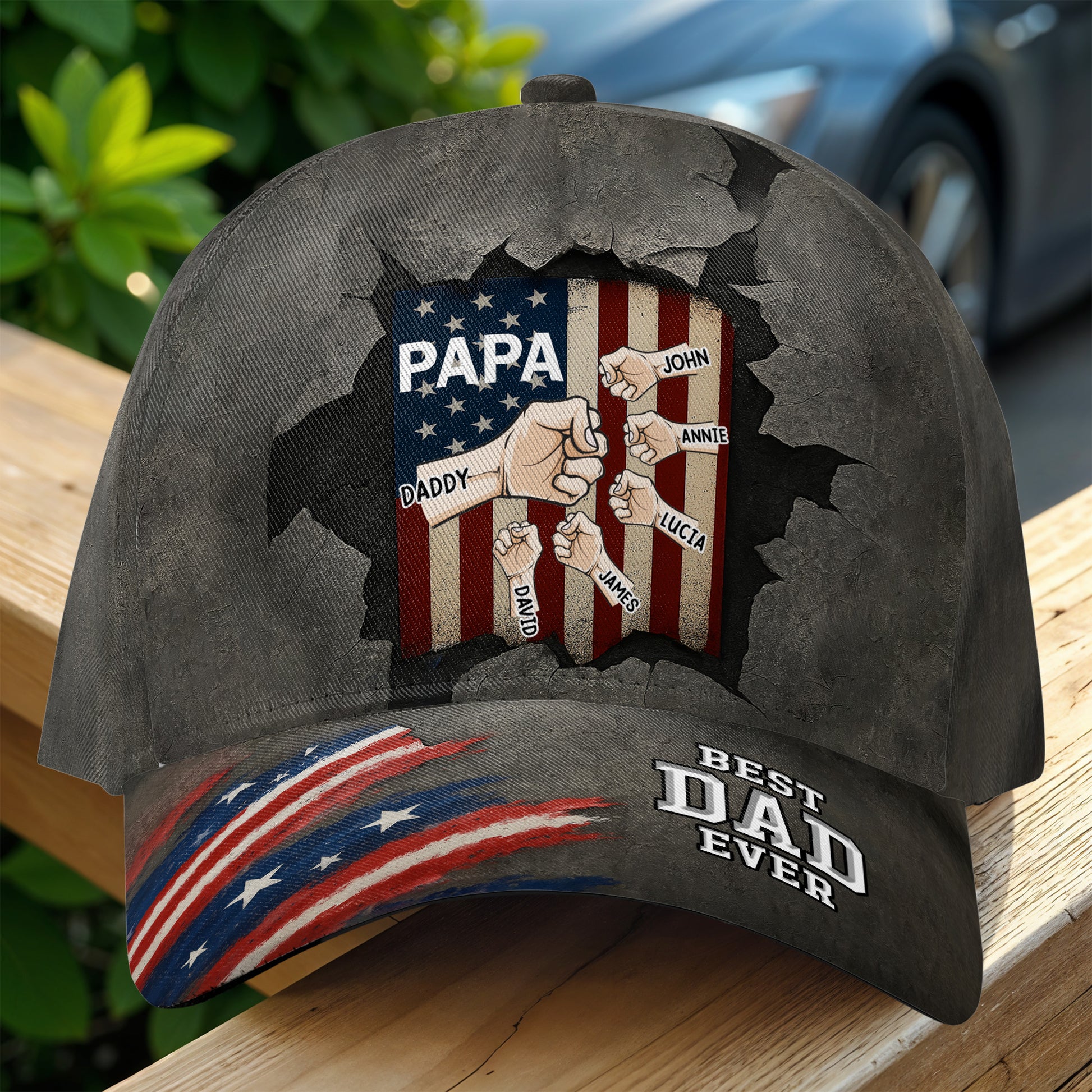 Best Dad Ever With American Flag