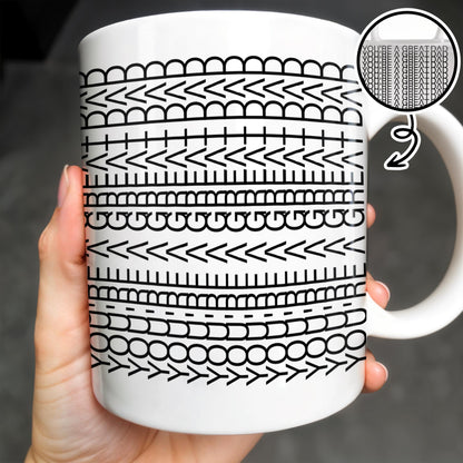 Create A Unique Pattern With Your Message, Geometric Patterns - Personalized Custom Coffee Mug - DAD214_MG