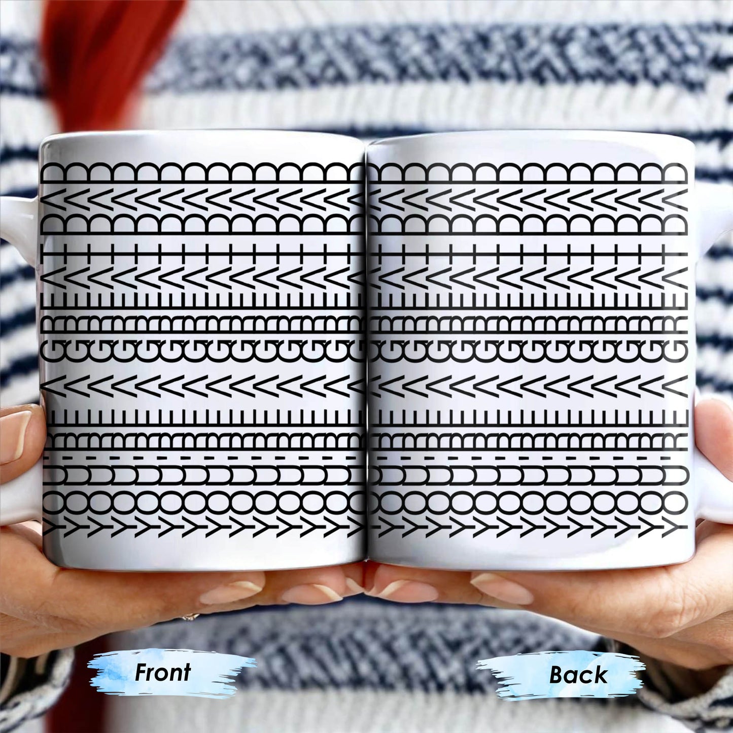 Create A Unique Pattern With Your Message, Geometric Patterns - Personalized Custom Coffee Mug - DAD214_MG