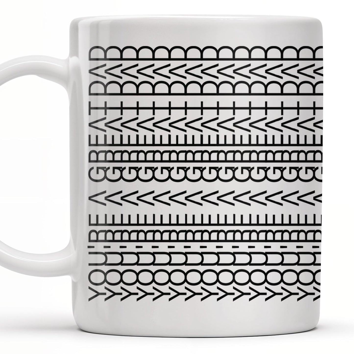Create A Unique Pattern With Your Message, Geometric Patterns - Personalized Custom Coffee Mug - DAD214_MG