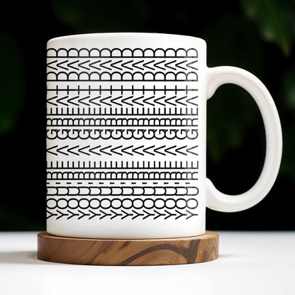 Create A Unique Pattern With Your Message, Geometric Patterns - Personalized Custom Coffee Mug - DAD214_MG