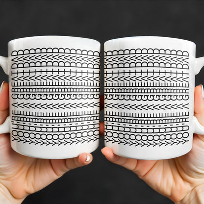 Create A Unique Pattern With Your Message, Geometric Patterns - Personalized Custom Coffee Mug - DAD214_MG